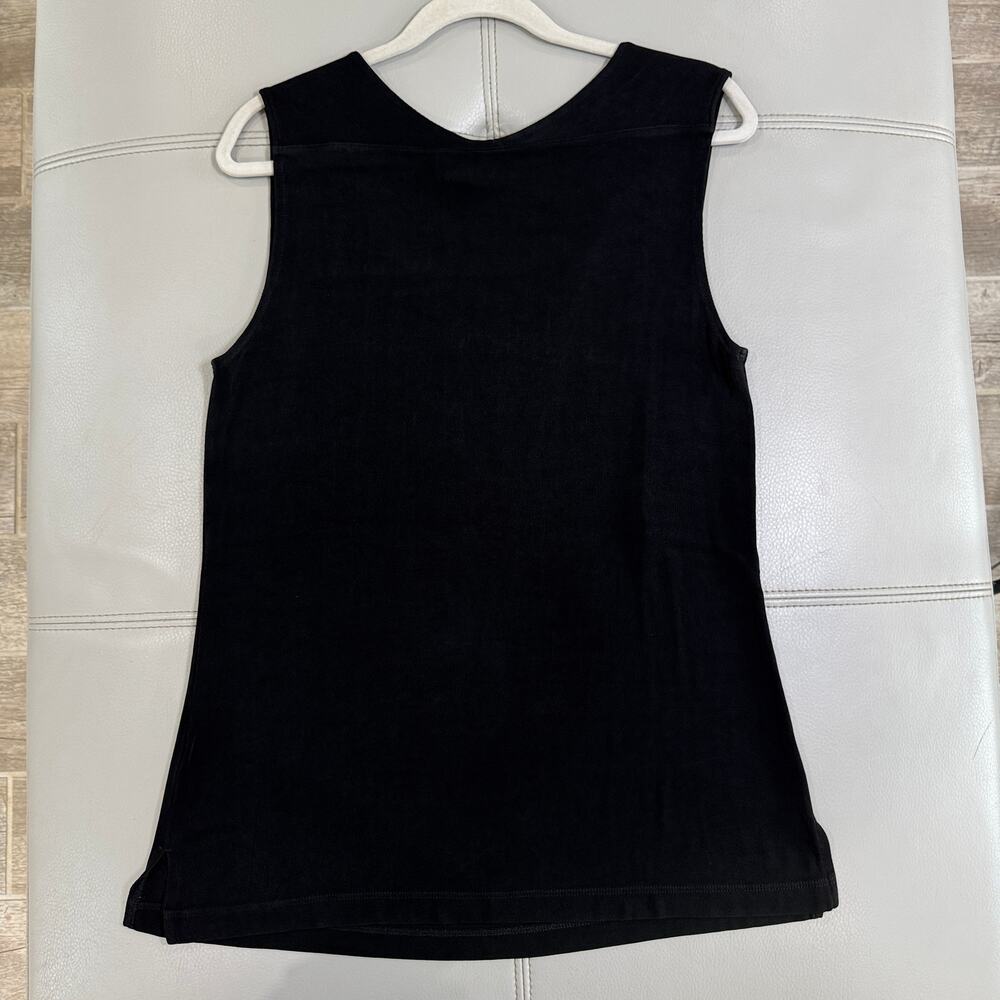 Chicos Travelers Women's L Acetate Black Sleeveless Top